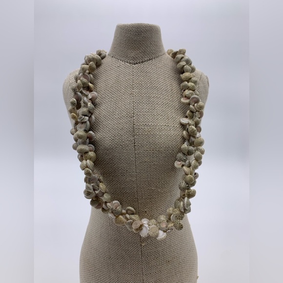 Natural Sea Shells 22” Long Necklace Cluster Seashells Vintage - Picture 1 of 8